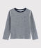 Boys Reversible Silkscreen Print T-shirt SMOKING blue/MARSHMALLOW white