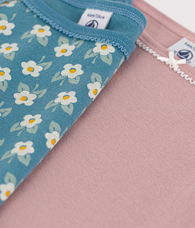 Girls' Flower Cotton Vests - 2-Pack multicolor