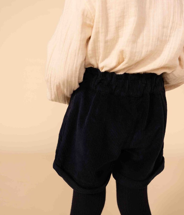 Girls' corduroy shorts SMOKING blue