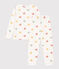 Girls' Heart Velour Pyjamas MARSHMALLOW white/MULTICO white