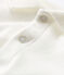 Babies' Long-Sleeved Cotton Bodysuit With Polo Shirt Collar MARSHMALLOW white