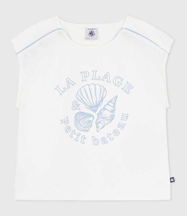 Children's short-sleeved cotton T-shirt white