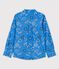 Boys' Poplin Print Shirt BRASIER blue/MULTICO white