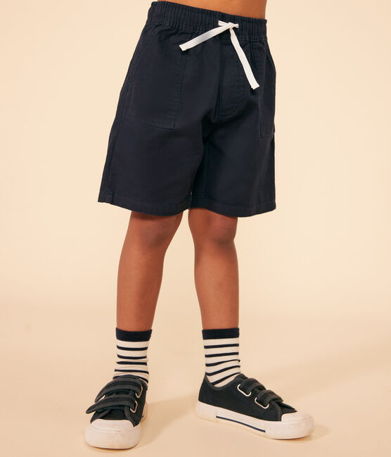 Children's Cotton and Linen Twill Shorts SMOKING blue