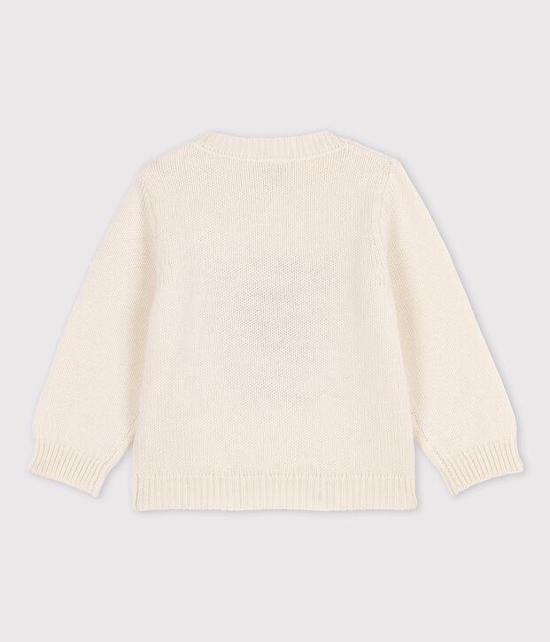 Babies' Wool/Cotton Knitted Jumper white/multicolor