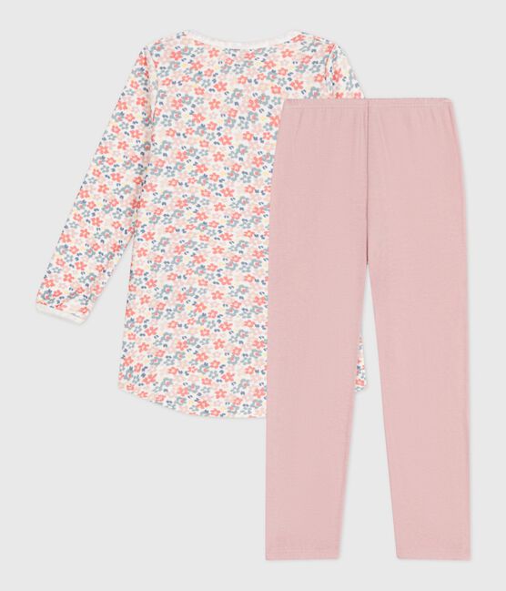 Children's floral print fleece nightdress and leggings JOLI pink/MULTICO white