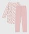 Children's floral print fleece nightdress and leggings JOLI pink/MULTICO white