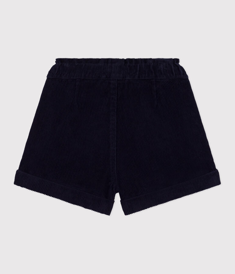 Children's plain corduroy shorts blue