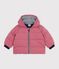 Babies' puffer jacket in plain polyester pink