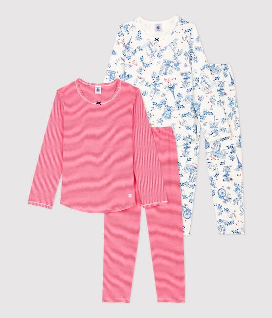 Girls' Pinstriped and Paris Print Cotton Pyjamas - 2-Pack variante 1