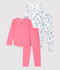 Girls' Pinstriped and Paris Print Cotton Pyjamas - 2-Pack