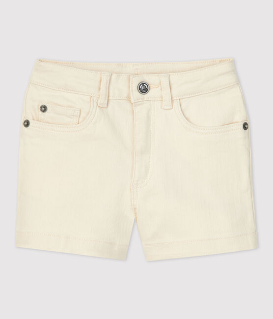 Girls' Denim Shorts AVALANCHE Ecru