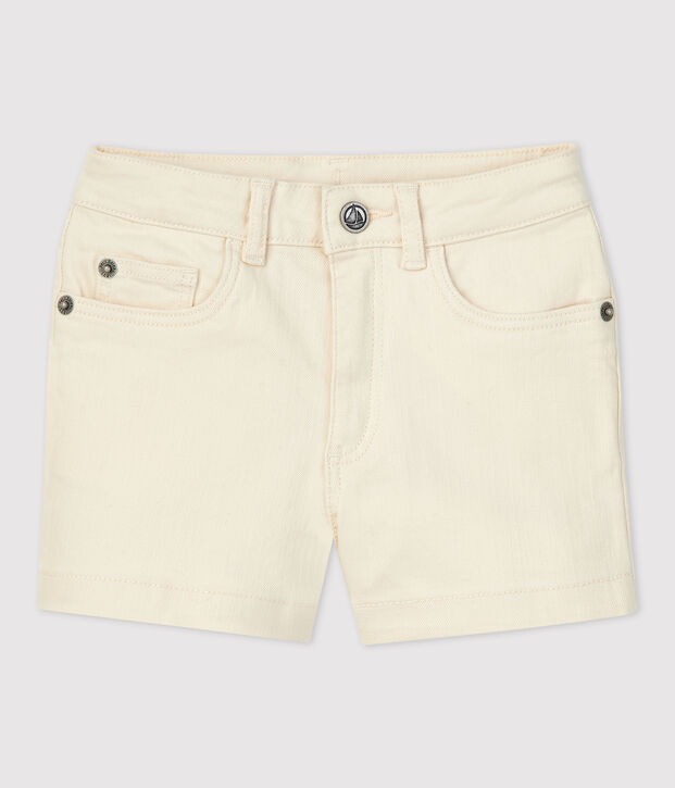 Girls' Denim Shorts Ecru