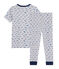 Boys' Ribbed Skates Pyjamas POUSSIERE grey/MULTICO white