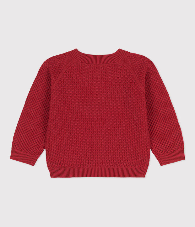 Babies' Cotton Knit Cardigan red