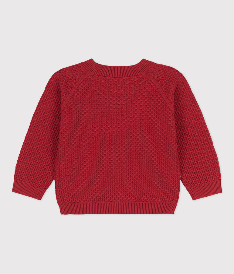 Babies' Cotton Knit Cardigan red