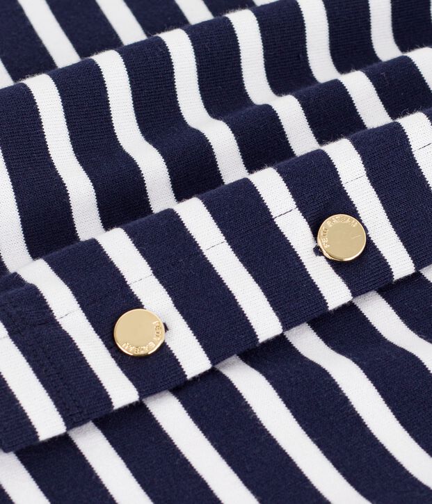 Women's stripy cotton Breton top blue/white