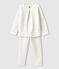 Girls' Starry Tube Knit Pyjamas MARSHMALLOW white/ARGENT grey