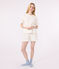 Women's short heart print cotton pyjamas MARSHMALLOW white/MULTICO white