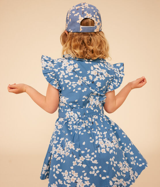 Girls' Floral Poplin Cap BEACH blue/MULTICO