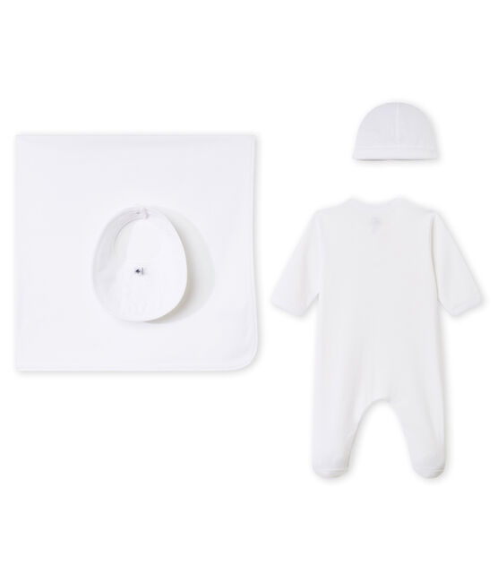 Unisex baby's gift set in 1 x 1 rib. variante 1