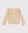 Girls' long-sleeved rib knit T-shirt AVALANCHE white/MULTICO