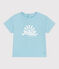 Babies' short-sleeved plain cotton T-shirt AQUATIC blue