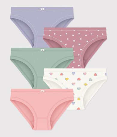 Pack of children's cotton pants with hearts