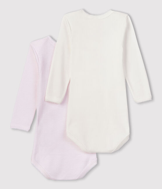 Babies' Pinstriped Long-sleeved Organic Cotton Bodysuits - 2-Pack variante 1
