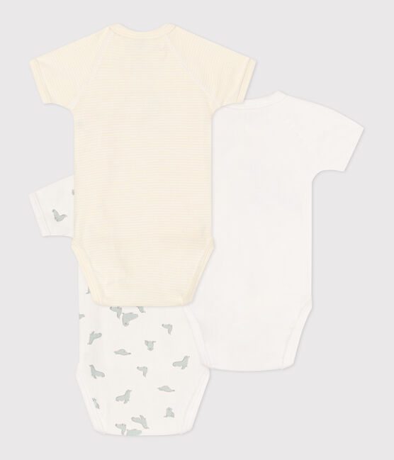 Babies' short-sleeved printed cotton wrapover bodysuits - 3-Pack variante 1