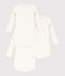 Pack of babies' long-sleeved small heart-print cotton bodies multicolor