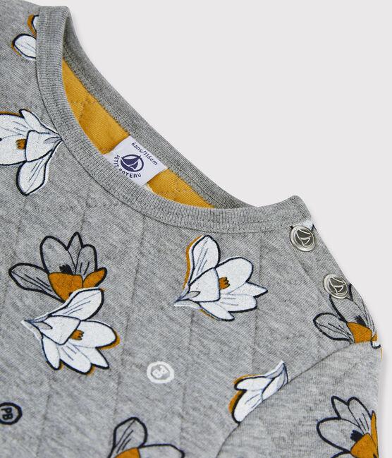 Girl's Long-sleeved Dress SUBWAY grey/MULTICO white