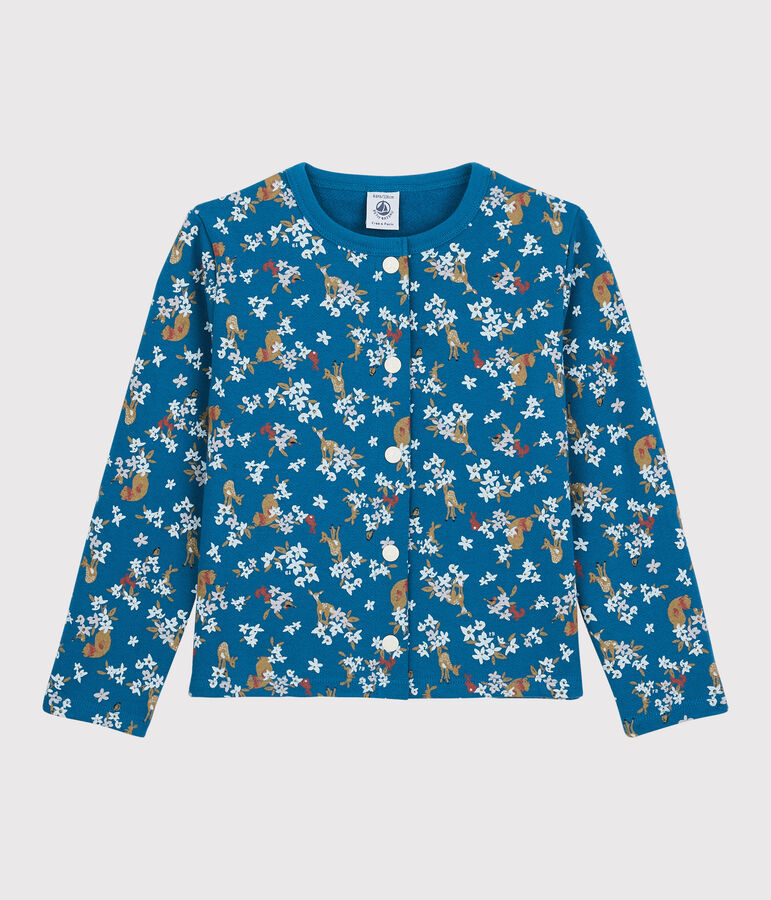 Girls' Fleece Cardigan MALLARD /MULTICO