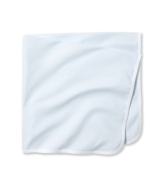 Baby's milleraies striped sheets FRAICHEUR blue/ECUME white
