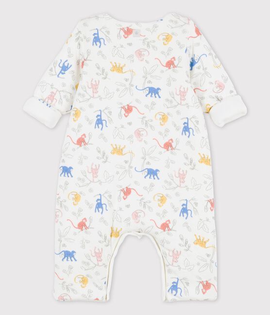 Babies' Organic Tube Knit Print Long Playsuit MARSHMALLOW white/MULTICO white