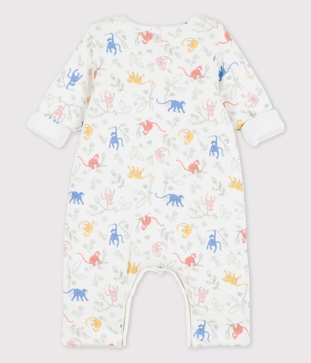 Babies' Organic Tube Knit Print Long Playsuit white/multicolor