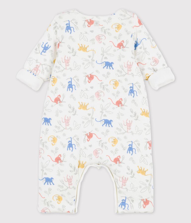 Babies' Organic Tube Knit Print Long Playsuit white/multicolor