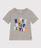 Boys' Printed Lightweight Jersey T-shirt CHATON CHINE grey