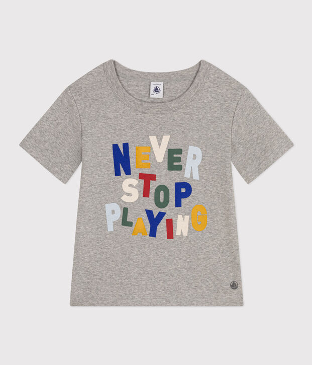 Boys' Printed Lightweight Jersey T-shirt grey