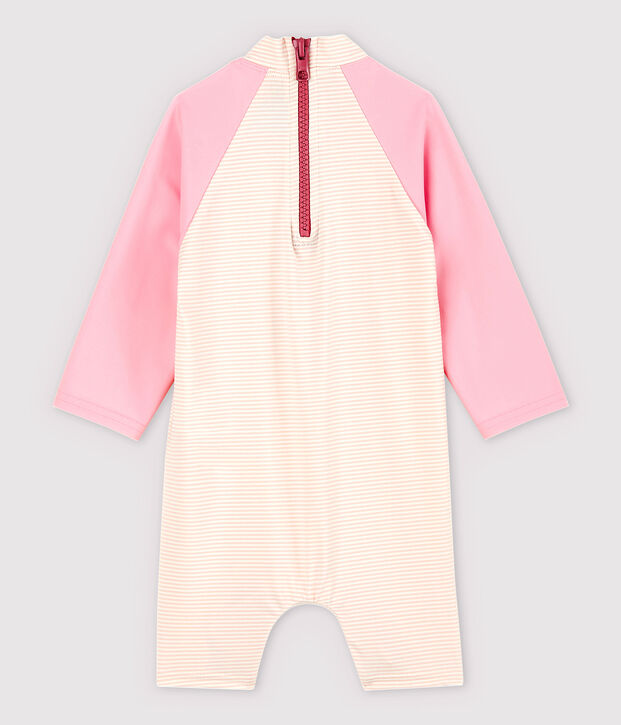 Babies' Unisex UV-Proof Eco-Friendly Swimsuit pink/white