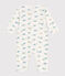 Babies' footless cotton dinosaur pyjamas MARSHMALLOW white/MULTICO white