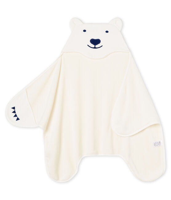 Boys' Fleece Cape/Poncho MARSHMALLOW white/MEDIEVAL blue