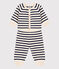 Babies' Wool/Cotton Knit Sailor Striped Clothing - 2-Piece Set AVALANCHE white/SMOKING blue