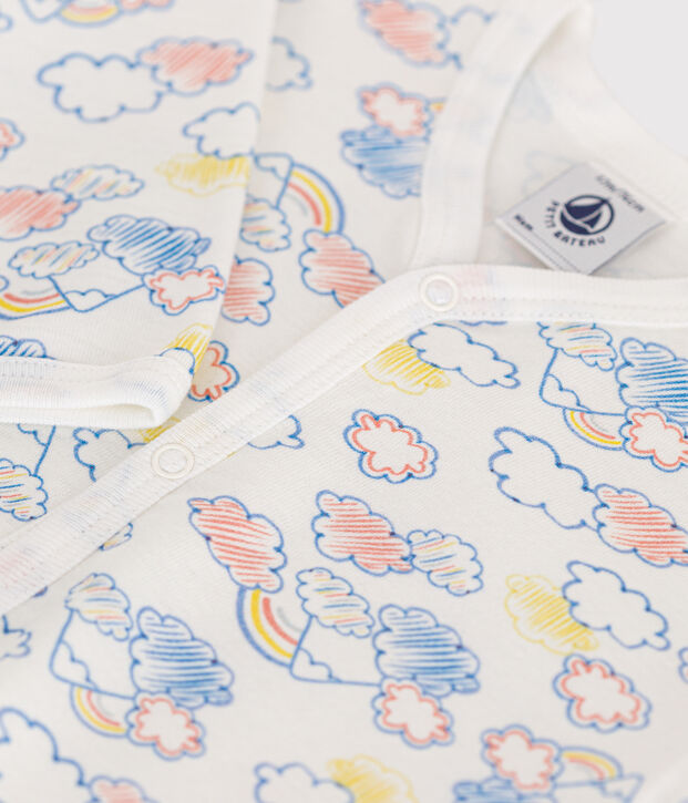 Babies' Footless Cotton Pyjamas white/multicolor