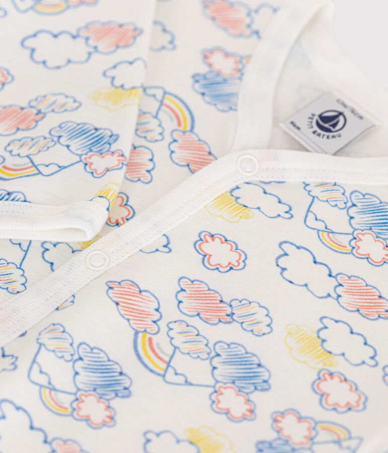 Babies' Footless Cotton Pyjamas white/multicolor