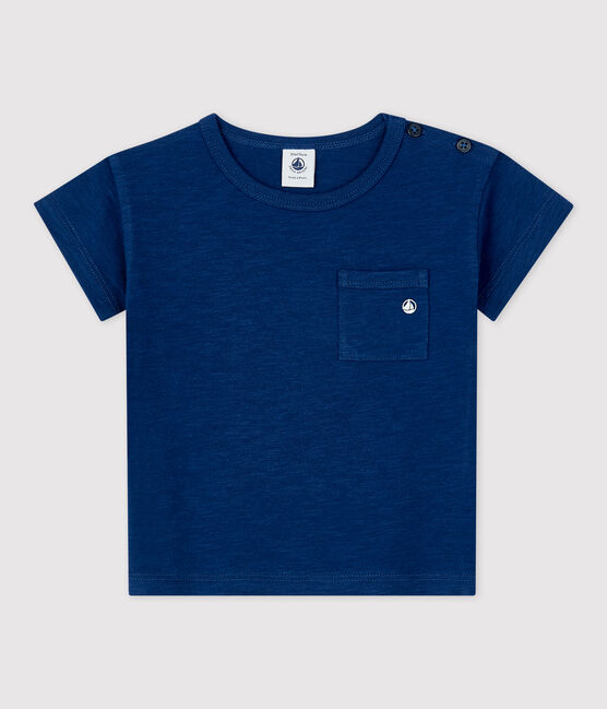 Babies' Plain Short-Sleeved Jersey T-Shirt MEDIEVAL blue