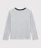 Boys Reversible Silkscreen Print T-shirt SMOKING blue/MARSHMALLOW white