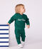 Babies' Petit Bateau embroidered cotton sweatshirt EVERGREEN green