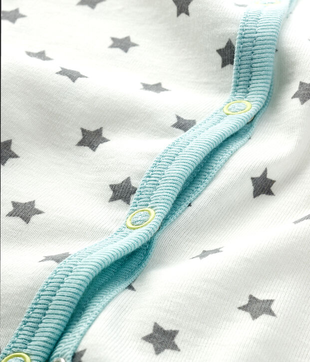 Baby Boys' Ribbed Sleepsuit white/grey
