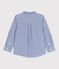 Boys' Poplin Shirt BLEU blue/BLANC white